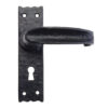 Zoo Hard Foxcote Foundries Traditional Slimline Door Handles On Backplate, Black Antique (Sold In Pairs)