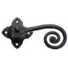 Zoo Hardware Foxcote Foundries Curly Tail Lever On Square Rose, Black Antique (Sold In Pairs)