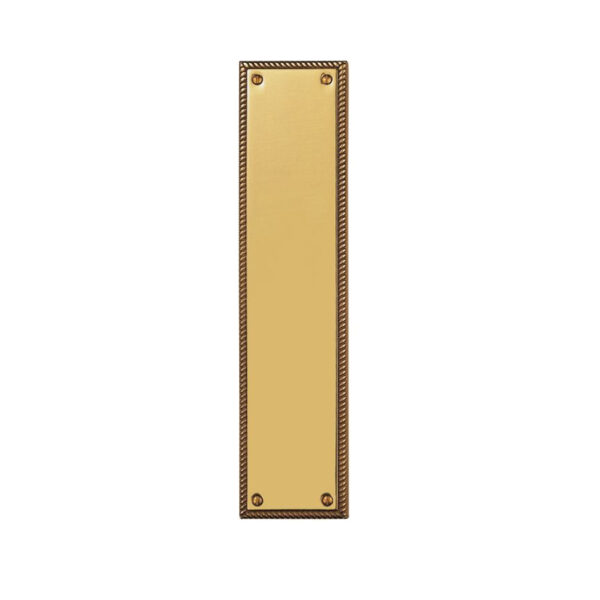 Ornate Finger Plate (382Mm X 75Mm), Polished Brass