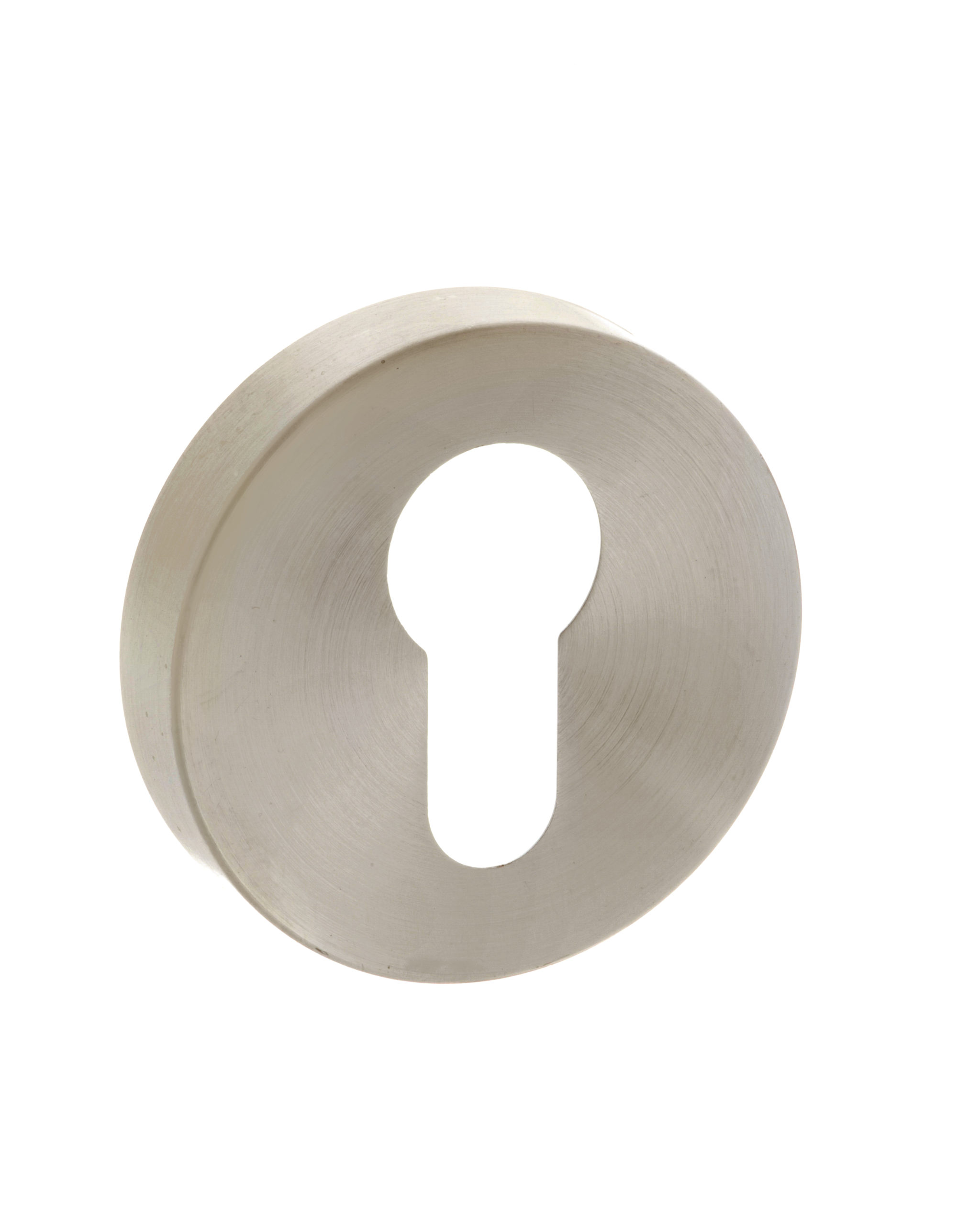 Forme Euro Escutcheons on Minimal Round Rose - Satin Nickel