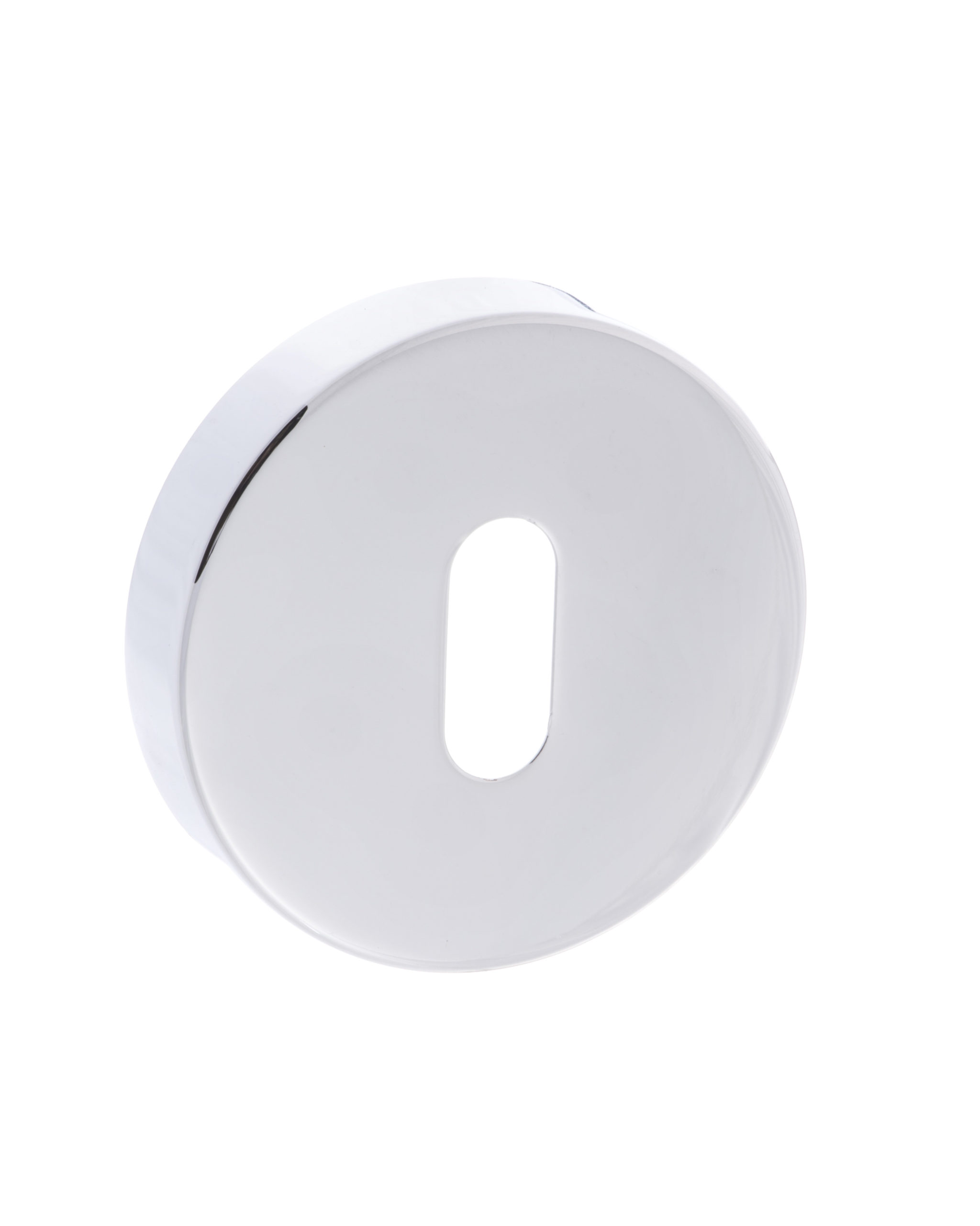 Forme Key Escutcheons on Minimal Round Rose - Polished Chrome