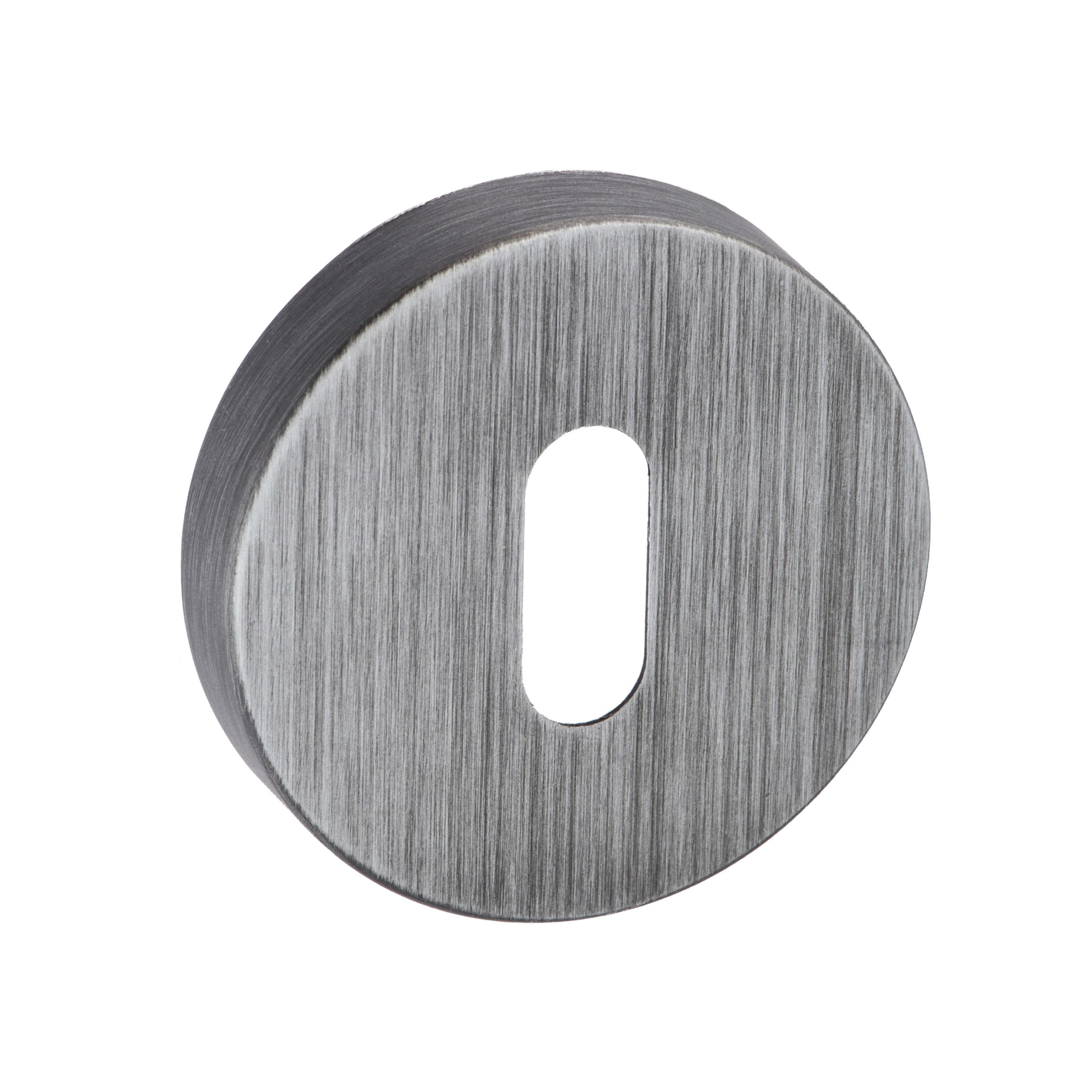 Forme Key Escutcheons on Minimal Round Rose - Urban Graphite