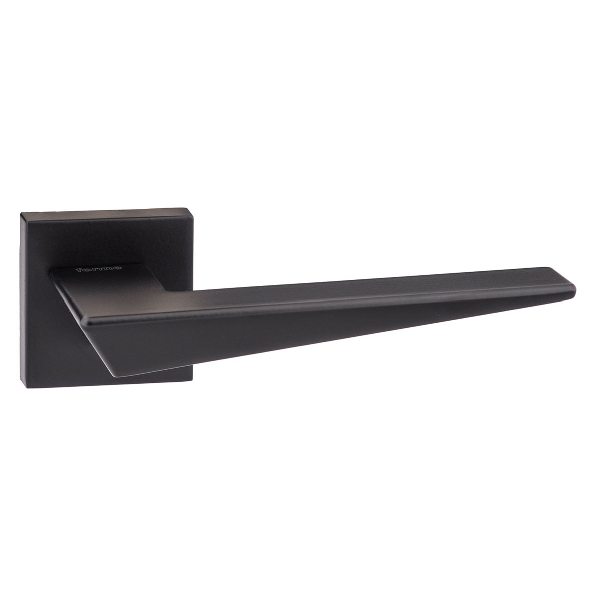 Forme Naxos Lever Door Handle on Minimal Square Rose - Matt Black