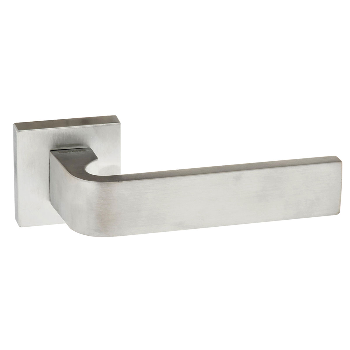 Forme Monza Lever Door Handle on Minimal Square Rose - Satin Chrome