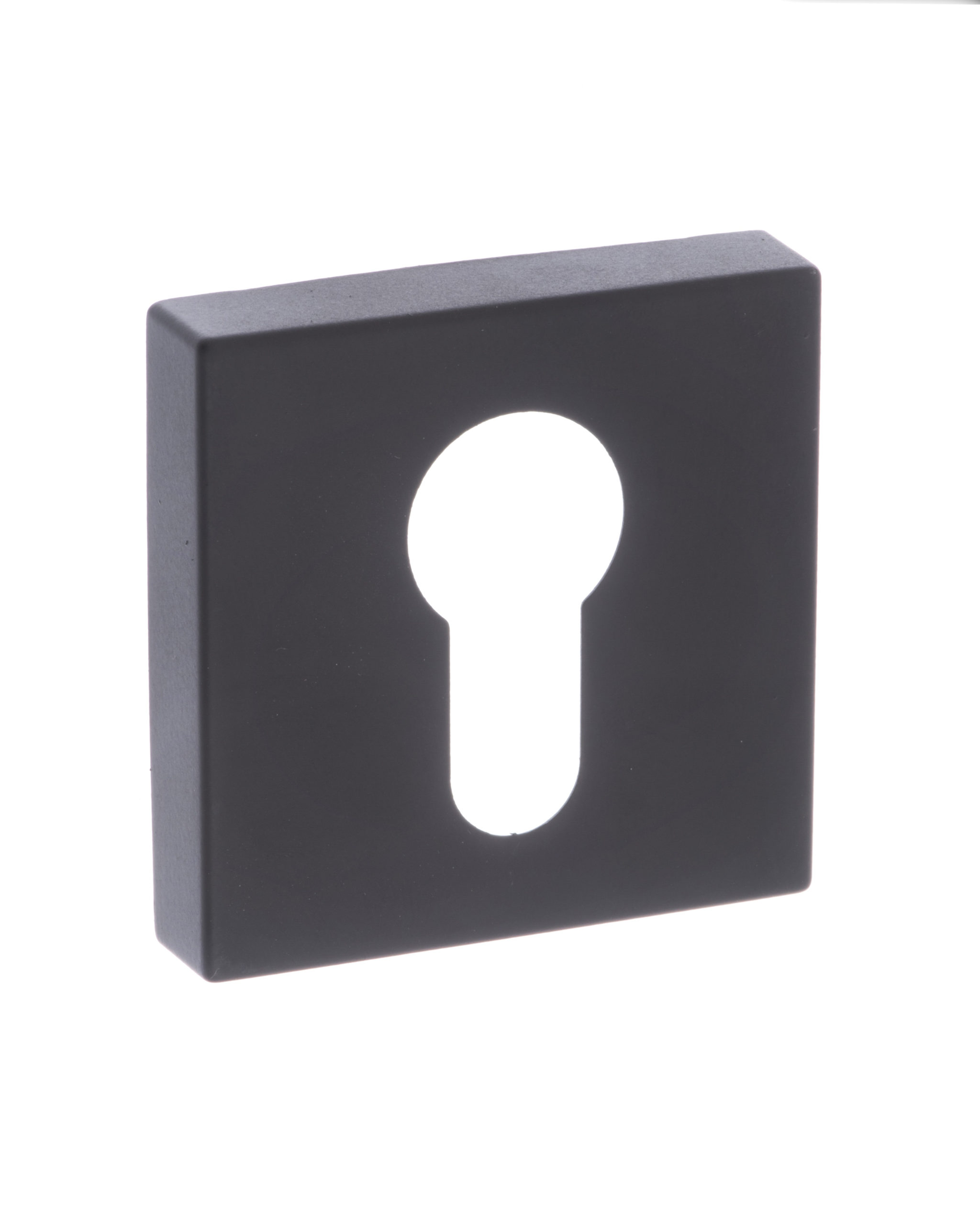 CleanTouch Anti-Bac Euro Escutcheons on Minimal Square Rose - Matt Black