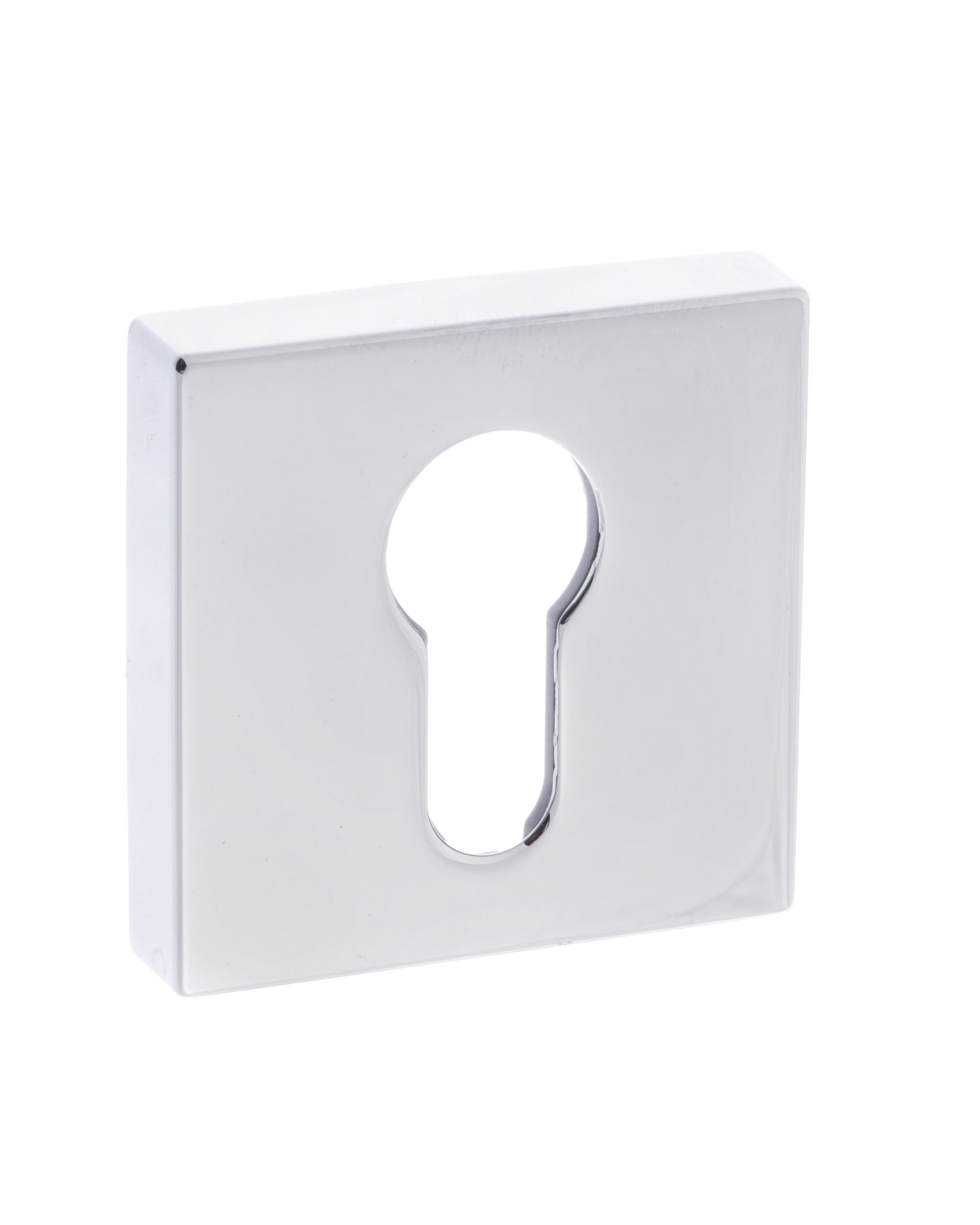 Forme Euro Escutcheons on Minimal Square Rose - Polished Chrome