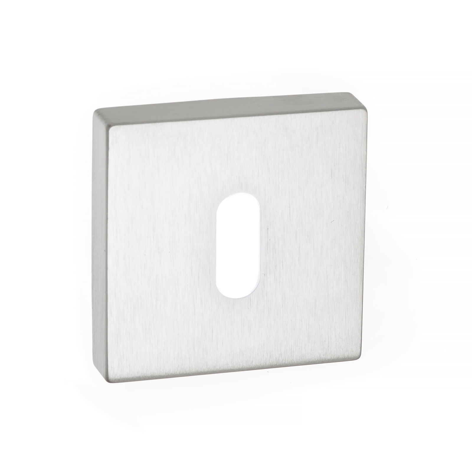 Forme Key Escutcheons on Minimal Square Rose - Satin Chrome