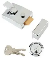 Deadlocking Security Night Latch Lock, Chrome