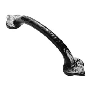 Fingertip Hammered Fleur De Lys Cabinet Pull Handle (100Mm C/C), Black Antique