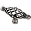 Fingertip Steel Cage Oval Cupboard Knob (32.5Mm Or 40Mm), Antique Steel