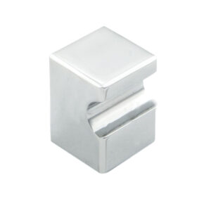 Fingertip Square Cupboard Knob, Polished Chrome