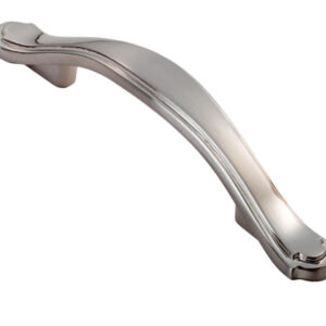 Fingertip Stepped Edge Bow Handle Cabinet Pull Handle (76Mm C/C), Satin Nickel