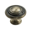 Fingertip Traditional Pattern Cupboard Knob, Antique Burnished Brass