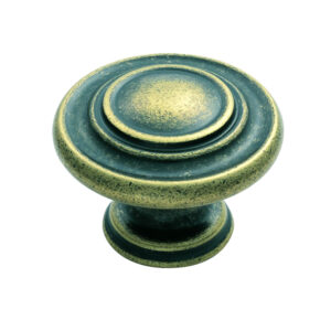 Fingertip Traditional Pattern Cupboard Knob, Antique Brass