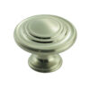 Fingertip Traditional Pattern Cupboard Knob, Satin Nickel