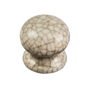 Fingertip Porcelain Cupboard Knob, Ivory Crackle