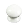 Fingertip Porcelain Cupboard Knob, Plain White