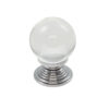 Fingertip Crystal Clear Ball Cupboard Knob (30Mm Or 34Mm), Polished Chrome