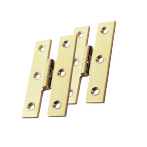 Fingertip H Pattern Hinges (64Mm X 35Mm), Polished Brass (Sold In Pairs)