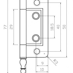 Finial Hinge – 50mm