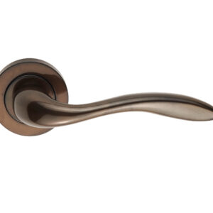 Manital Giava Door Handles On Round Rose, Dark Bronze (Sold In Pairs)