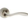 Manital Giava Door Handles On Round Rose, Satin Nickel (Sold In Pairs)