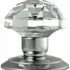 Facetted Glass Mortice Door Knobs, Polished Chrome (Sold In Pairs)