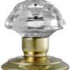 Facetted Glass Mortice Door Knobs, Polished Brass (Sold In Pairs)