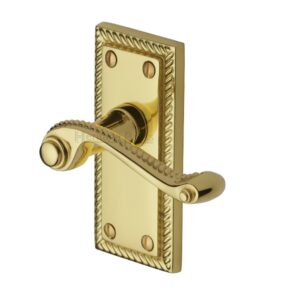 Heritage Brass Georgian Short Polished Brass Door Handles(Sold In Pairs)