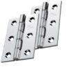 3 Inch Double Washered Hinges, Polished Chrome (Sold In Pairs)