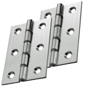 3 Inch Double Washered Hinges, Polished Chrome (Sold In Pairs)