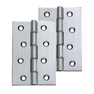 4 Inch Double Washered Hinges, Polished Chrome (Sold In Pairs)