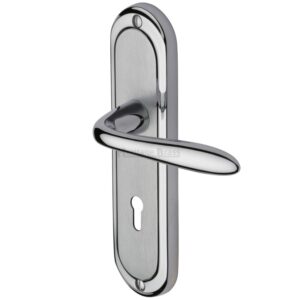 Heritage Brass Henley Apollo Finish, Polished Chrome & Satin Chrome Door Handles (Sold In Pairs)