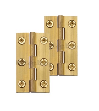 Heritage Brass Extruded Brass Cabinet Hinges (Various Sizes), Natural Brass (Sold In Pairs)