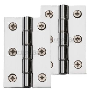 Heritage Brass 3 Inch Heavier Duty Double Phosphor Washered Butt Hinges, Polished Chrome (Sold In Pairs)