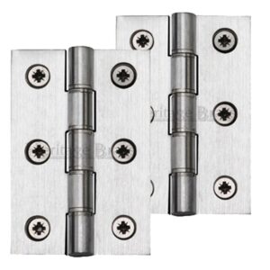 Heritage Brass 3 Inch Heavier Duty Double Phosphor Washered Butt Hinges, Satin Chrome (Sold In Pairs)