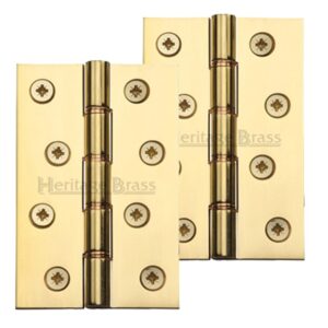 Heritage Brass 4" X 2 5/8" Heavier Duty Double Phosphor Washered Butt Hinges, Polished Brass - (Sold In Pairs)