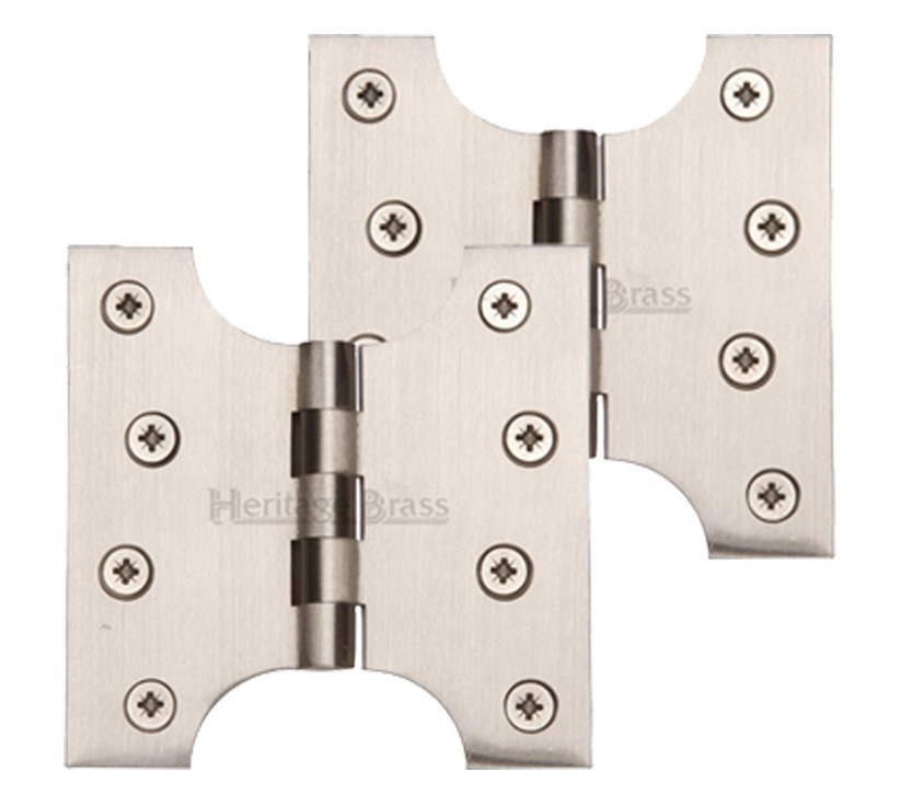 Heritage Brass 4 Inch Parliament Hinges, Satin Nickel (Sold In Pairs)