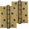 Heritage Brass 4" X 3" Ball Bearing (Steel Pin) Hinges, Antique Brass - (Sold In Pairs)