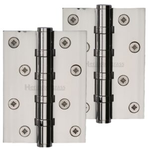 Heritage Brass 4" X 3" Ball Bearing (Steel Pin) Hinges, Polished Nickel - (Sold In Pairs)