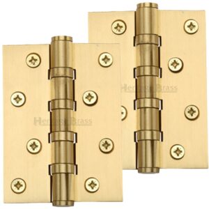 Heritage Brass 4" X 3" Ball Bearing (Steel Pin) Hinges, Satin Brass - (Sold In Pairs)