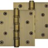 Heritage Brass 4" X 4" Ball Bearing (Steel Pin) Hinges, Antique Brass - (Sold In Pairs)