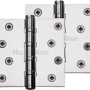 Heritage Brass 4" X 4" Ball Bearing (Steel Pin) Hinges, Polished Chrome - (Sold In Pairs)