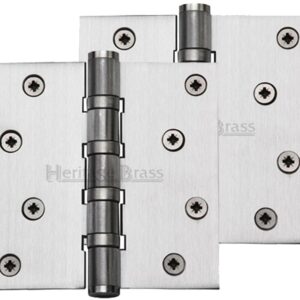 Heritage Brass 4" X 4" Ball Bearing (Steel Pin) Hinges, Satin Chrome - (Sold In Pairs)