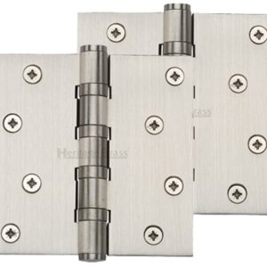 Heritage Brass 4" X 4" Ball Bearing (Steel Pin) Hinges, Satin Nickel - (Sold In Pairs)