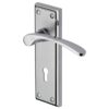 Heritage Brass Hilton Apollo Finish Satin Chrome With Polished Chrome Edge Door Handles (Sold In Pairs)