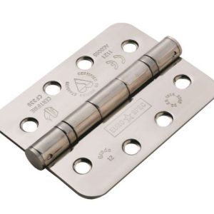 HIN14325/13BSS/R - Carlisle Brass Ball Bearing Hinge 4 x 3 x 2.5mm Grade 13 Radius (Pack of 3) Polished Stainless Steel