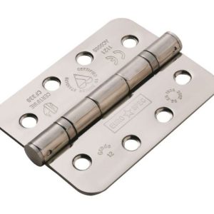 HIN14325/13BSS/R - Carlisle Brass Ball Bearing Hinge 4 x 3 x 2.5mm Grade 13 Radius (Pack of 3) Polished Stainless Steel