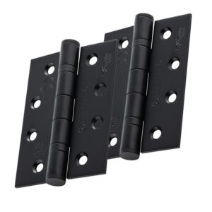 Eurospec 4 Inch Grade 13 Plain Ball Bearing Hinges, Matt Black (Sold In Pairs)