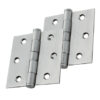 Eurospec 3 Inch Stainless Steel Plain Butt Hinges, Polished Or Satin Stainless Steel Finish (Sold In Pairs)